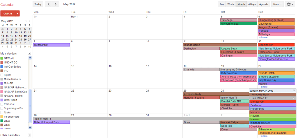 Calendar May 2012 (Month)